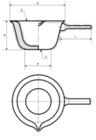 Кастрюля фарфор с ручкой № 2 (250 мл, 100/55 мм) ГОСТ 9147-80