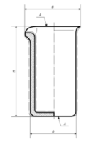 Стакан фарфор. № 4 (250мл,60/110 мм) ГОСТ 9147-80